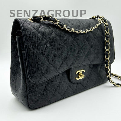 Chanel Classic Flap Jumbo Black Gold Chain Shoulder Crossbody Bag