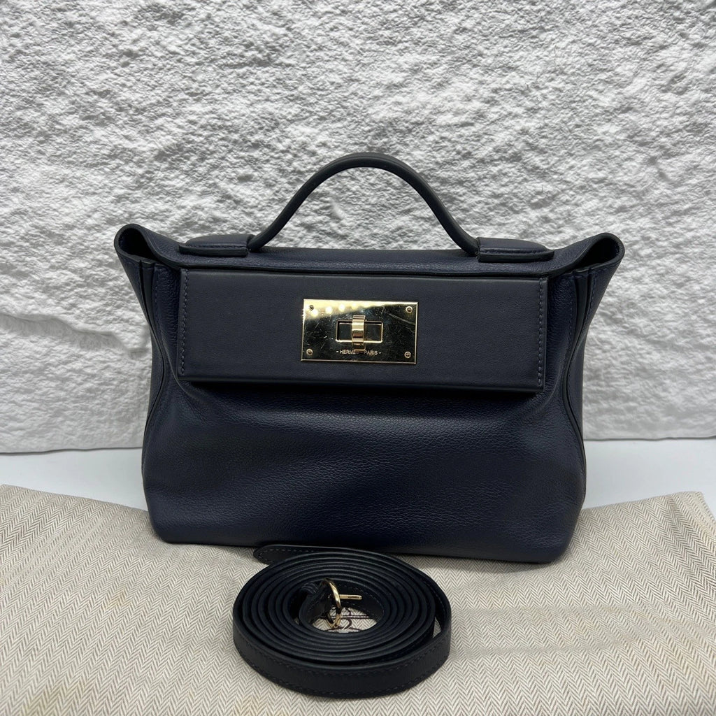 Hermes 2424 Mini Blue Leather Crossbody Bag For Women