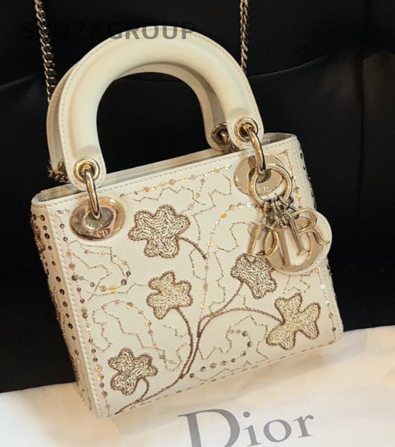 Christian Dior Lady Embroidery Limited Edition Top Handle bag Almost Brand NEW