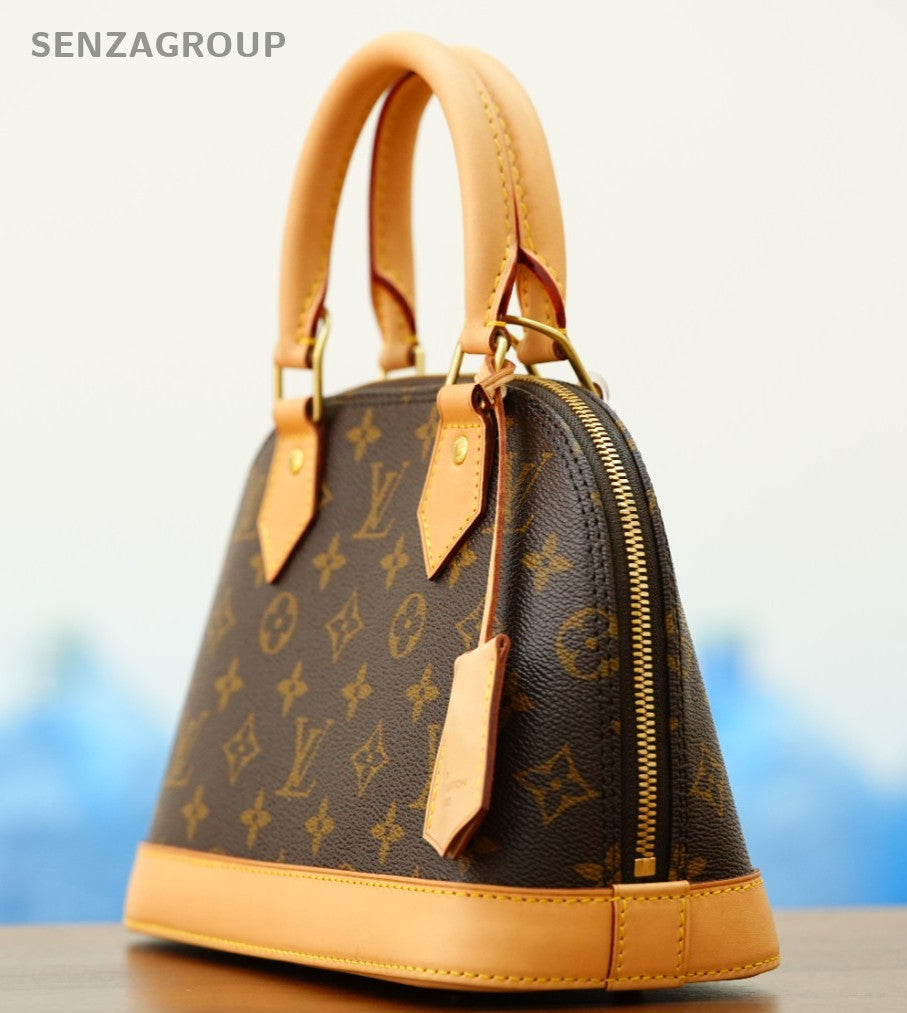 Louis Vuitton Alma bb Monogram Top Handle 2way Shoulder Handbag Women Brown