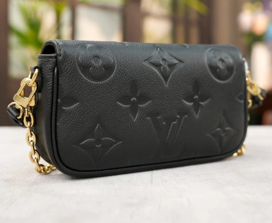 Louis Vuitton Ivy Chain Monogram Empreinte Black Gold Shoulder Bag Excellent