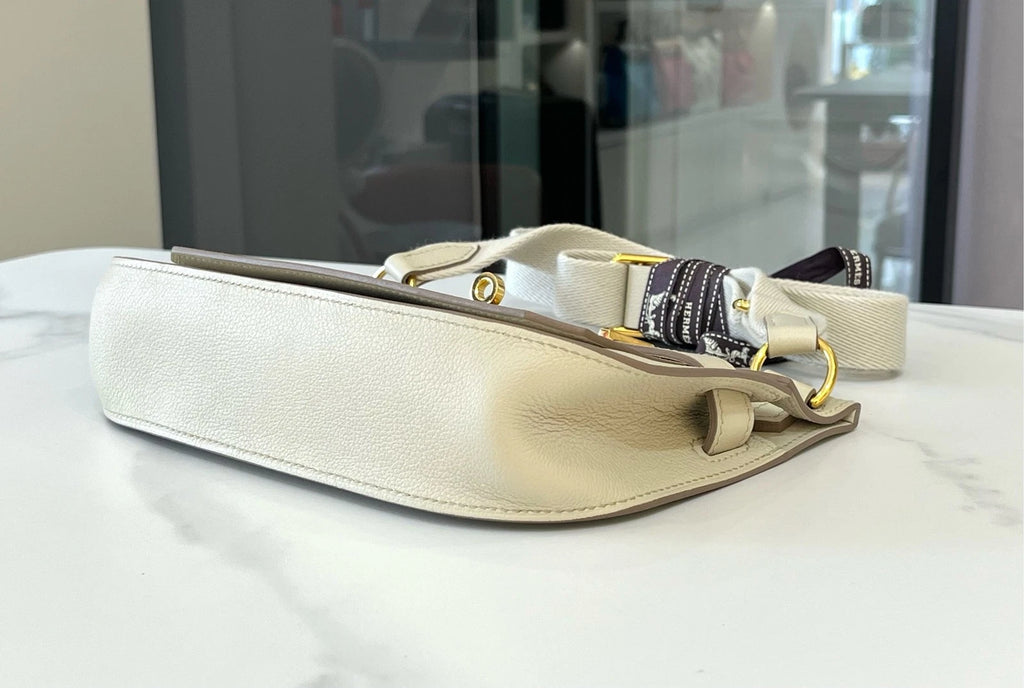 Hermes Mini Jypsiere Glacier White Epsom Shoulder Bag For Women