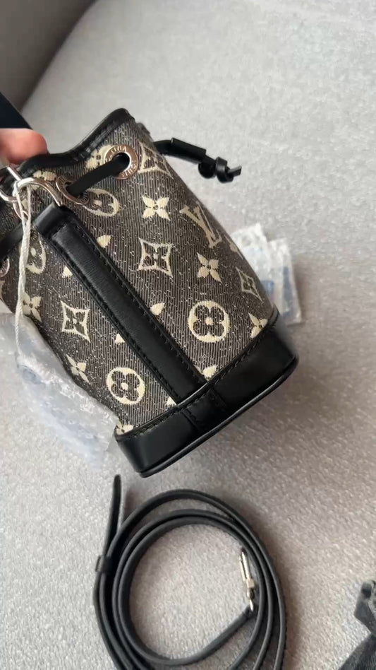 Louis Vuitton Noe Nano Denim Bucket Drawstring Top Handle Shoulder bag Women