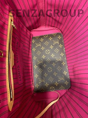 Louis Vuitton Monogram Coated Canvas Tote Bag Medium Brown Gold Classic Women