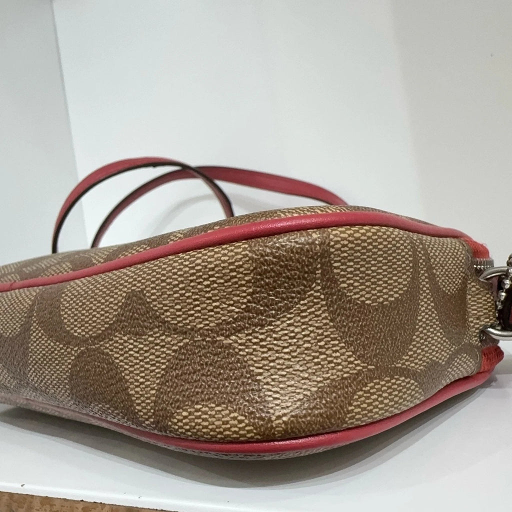 Coach Canvas x Pac-Man Monogram Crossbody Camera Bag Brown Red