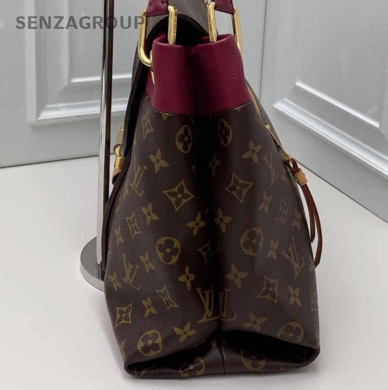 Louis Vuitton Olympe Monogram Shoulder Bag Brown Red Gold Women Classic