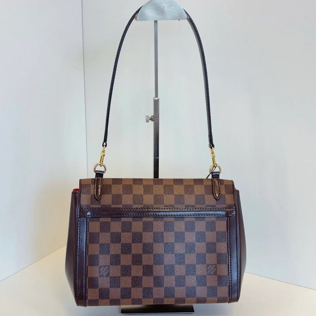 Louis Vuitton Venice Damier Ebene Shoulder Bag Brown Gold Women Classic