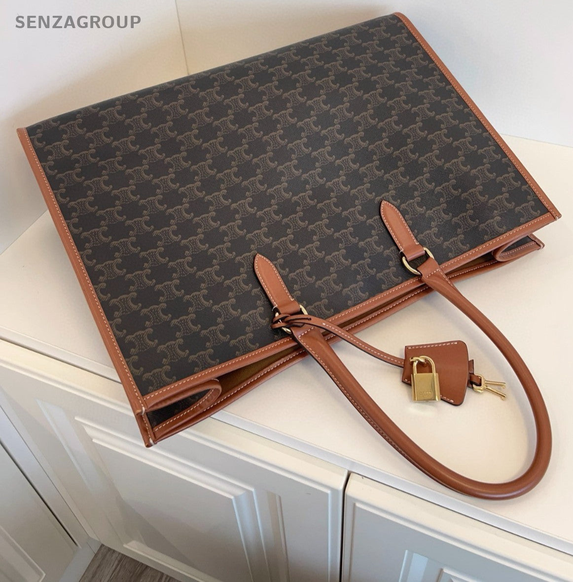 CELINE Triomphe Cabas tote Top Handle Monogram Handbag Briefcase