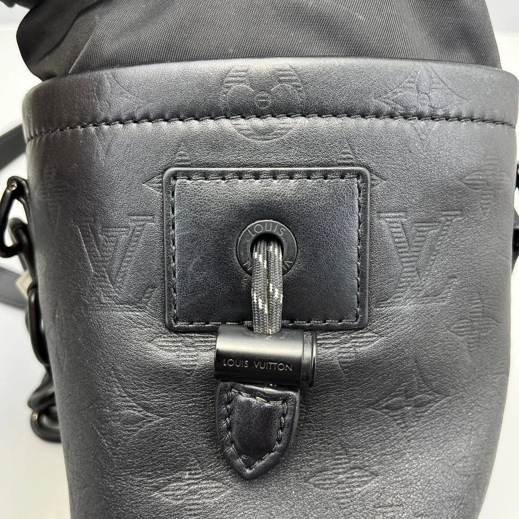 Louis Vuitton Black Leather Drawstring Bucket Bag For Women