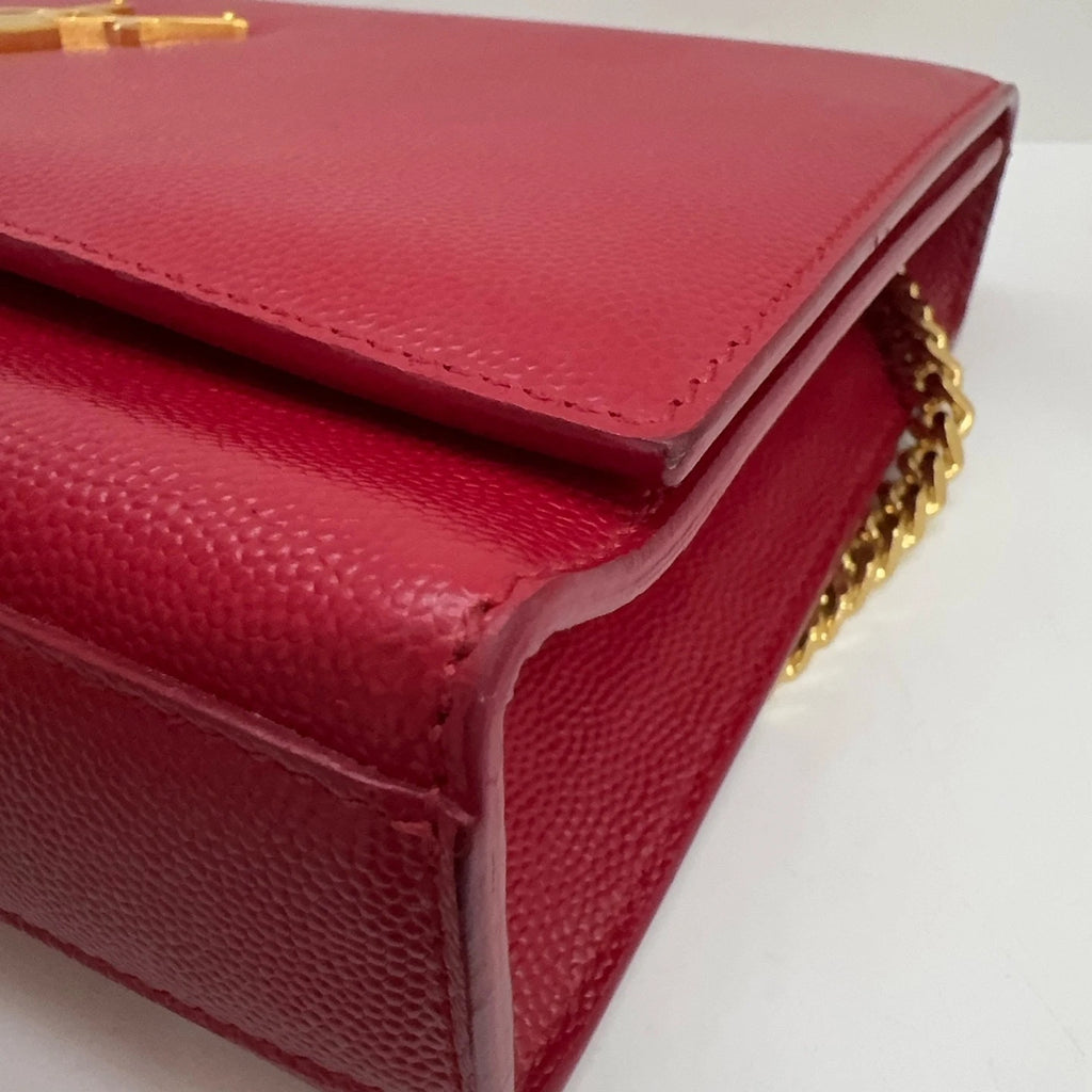 YSL Red Gold Kate Caviar Leather Shoulder Crossbody Bag For Women