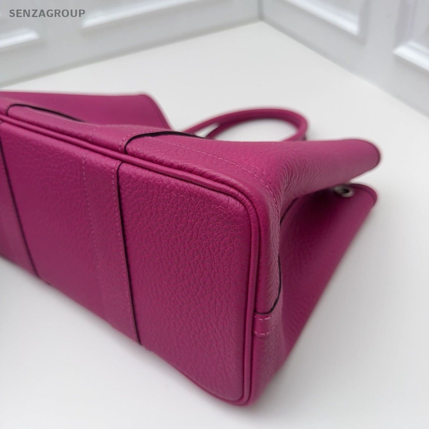 Hermes Garden Party30 Top Handle Bag Purple Silver Women Classic