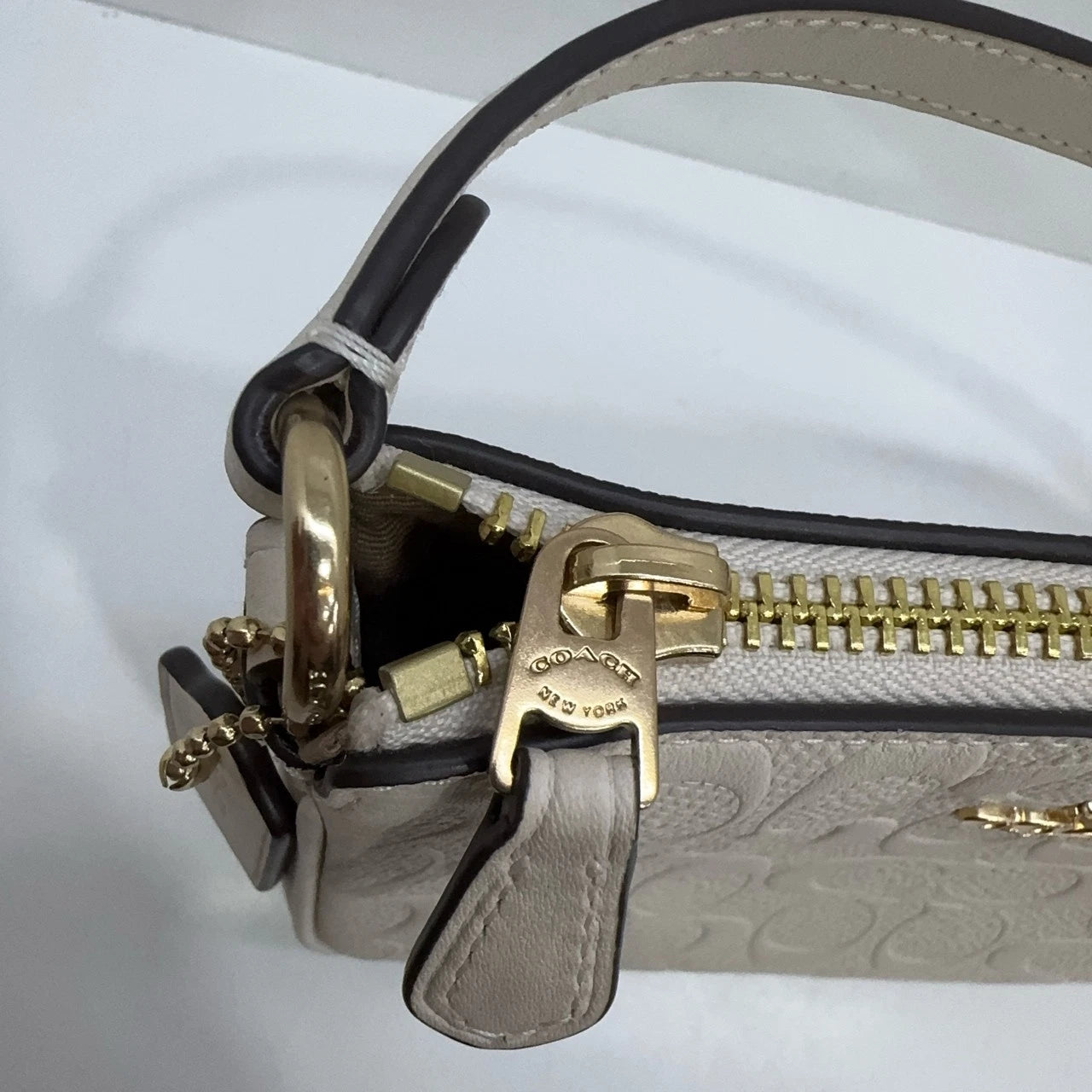 Coach Nolita 15 Mini Calfskin Handbag For Women Chalk White
