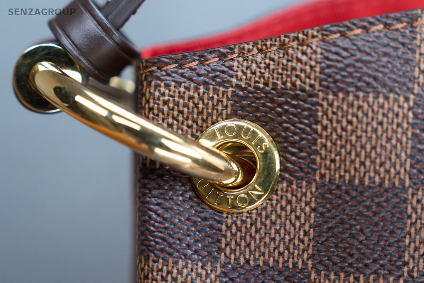 Louis Vuitton Graceful PM Damier Ebene Canvas Top Handle Shoulder Bag Brown
