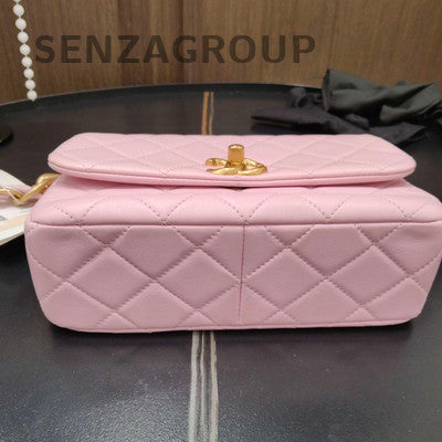 Chanel Quilted Pink Gold Chain Hobo Shoulder Bag - Classic & Fashionable