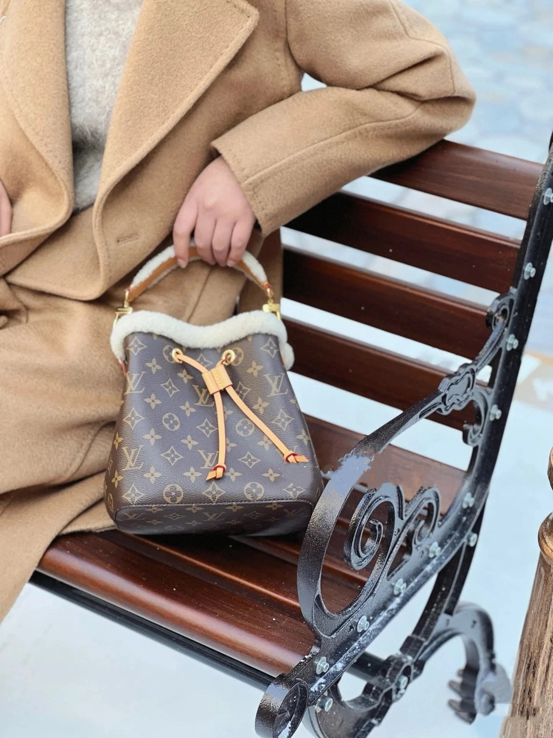 Louis Vuitton Noe BB Small Furry Bucket Bag For Women