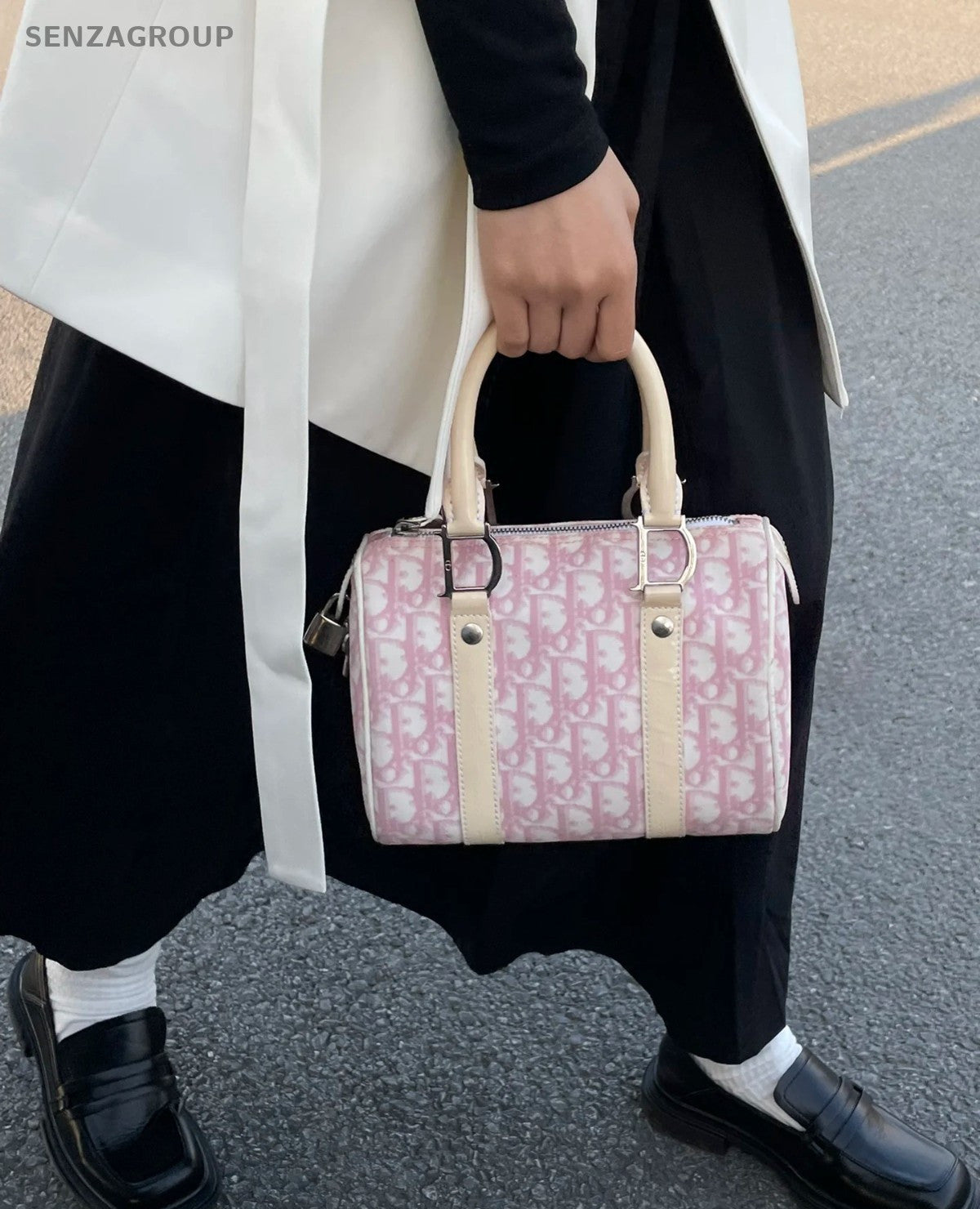 Chirstian Dior Classic Monogram Boston Handbag Pink