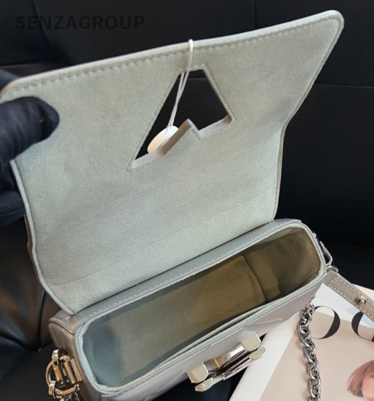 Louis Vuitton Twist Chain Shoulder Bag Crossbody Silver Women Classic