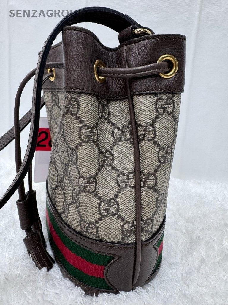 Gucci Ophidia Bucket PM Crossbody Brown Beige Gold Used Women Classic