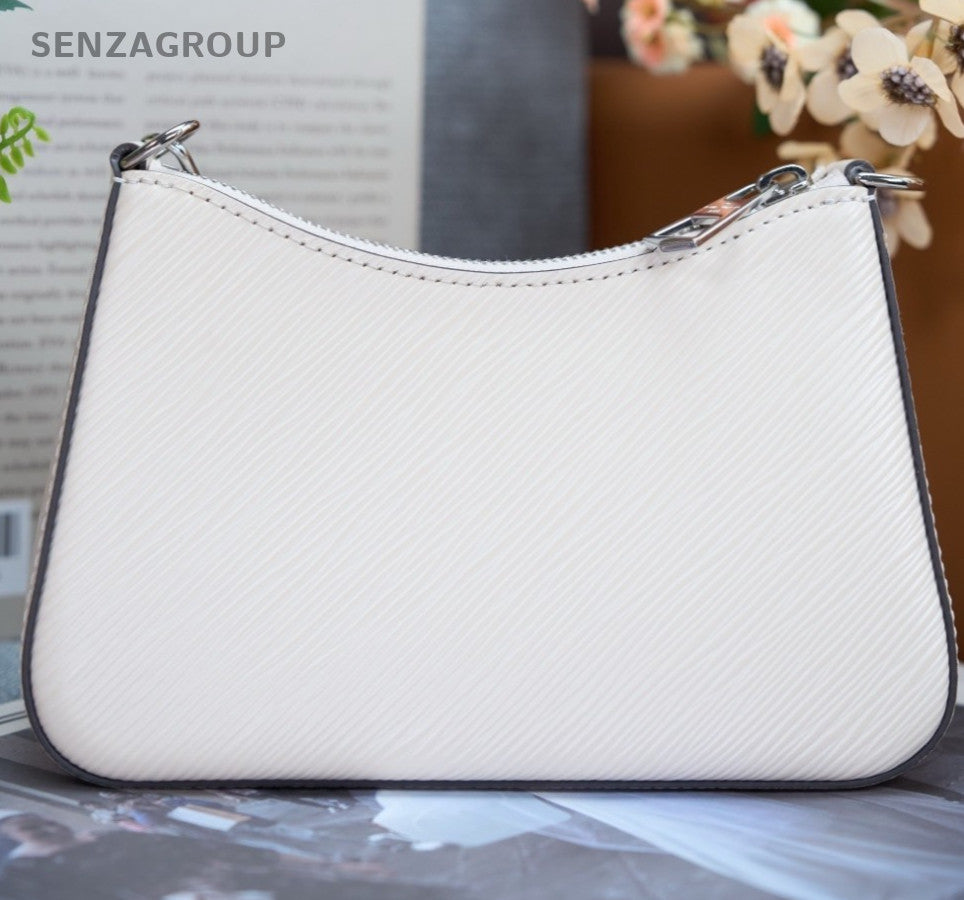 Louis Vuitton Marelle Epi Leather Armpit Bag Shoulder Crossbody Bag Women White