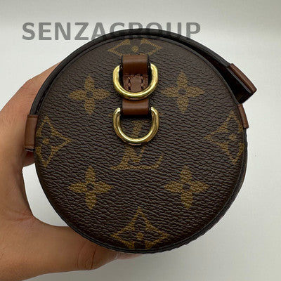 Louis Vuitton Monogram Coated Canvas & Leather Tote Shoulder Bag Brown Women