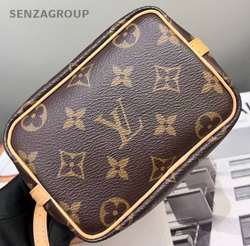Louis Vuitton Monogram Nano Noe Drawstring Bucket Chip Version Good Condition