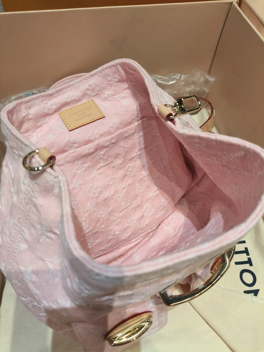 Louis Vuitton Venice Pink Denim Backpack for Women