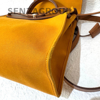 Hermès Herbag 31 Orange Brown Silver Hardware Shoulder Bag Women