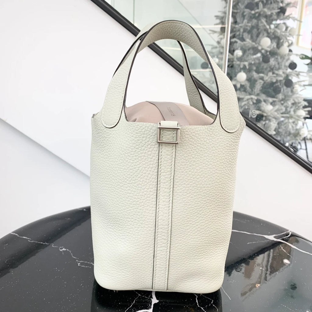 Hermes Picotin 18 Bucket Top Handle Bag Gray Women Classic S