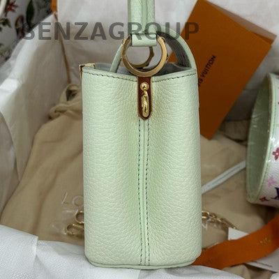 Louis Vuitton Capucines Mini Green Gold Takashi Murakami Handbag
