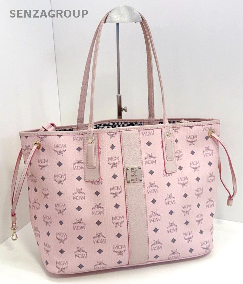 MCM Liz Visetos Tote Monogram Shoulder bag Light pink Classic Women