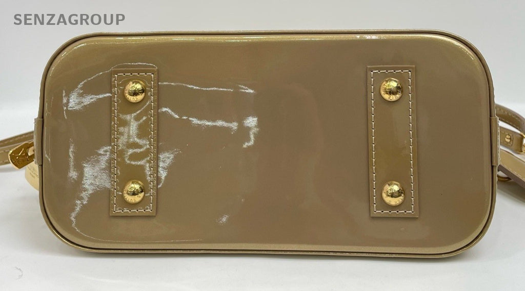 Louis Vuitton Alma Top Handle Shoulder Crossbody Bag Gold Yellow Women