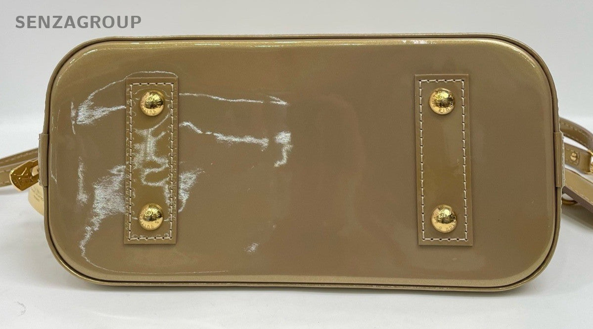 Louis Vuitton Alma Top Handle Shoulder Crossbody Bag Gold Yellow Women
