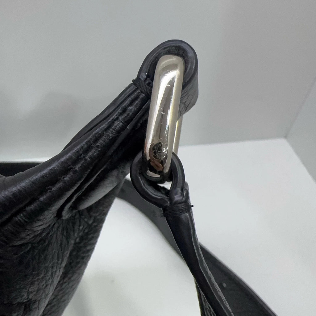 Coach Black Pebbled Leather Rivet Logo Zipper Waist Bag For Women