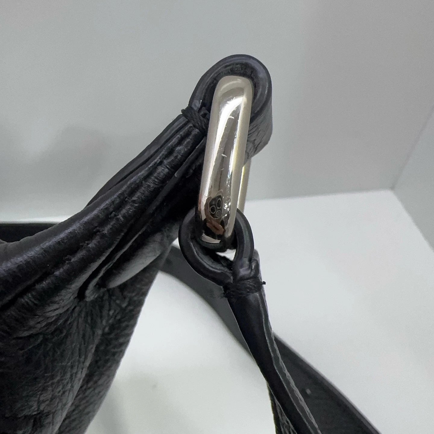 Coach Black Pebbled Leather Rivet Logo Zipper Waist Bag For Women