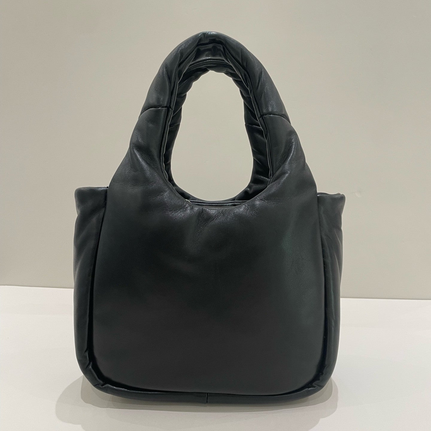 Prada Black Silver Cloud Tote Bag Handbag Shoulder Bag Classic Women's
