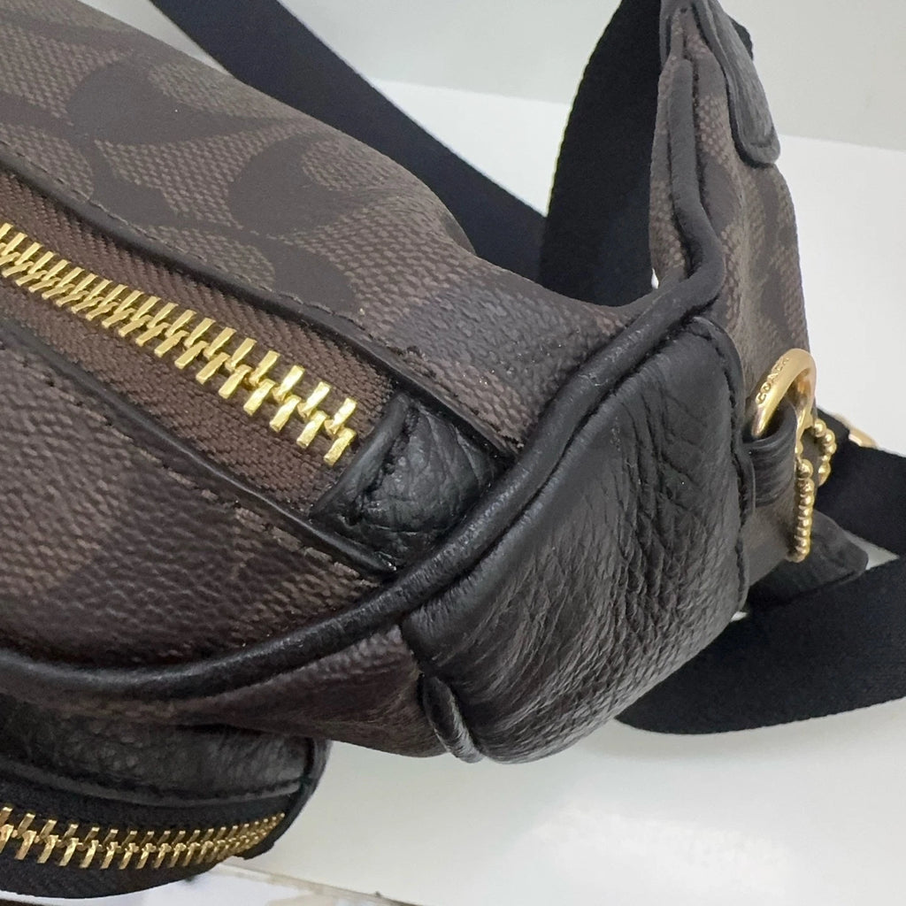 COACH Women's Canvas Leather Logo Crossbody Shoulder Belt Bag