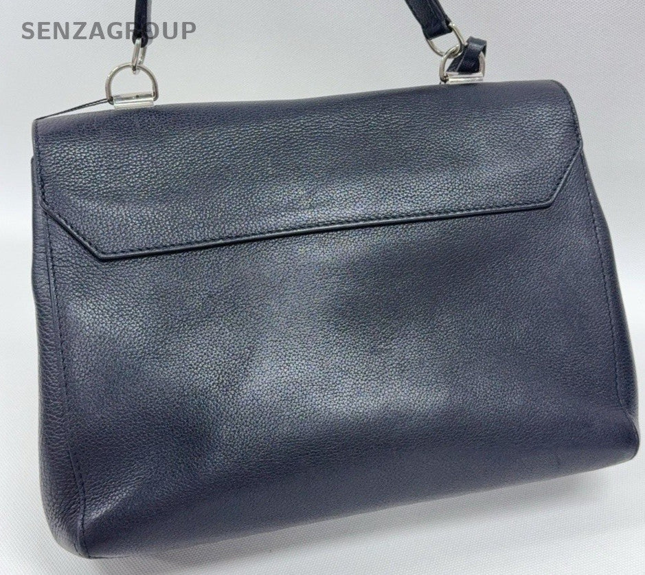 Louis Vuitton lock me MM All-Leather Shoulder Crossbody Bag Women Black