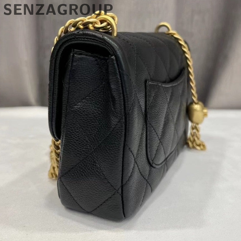Chanel Small Black Gold Chain Classic Flap Bag