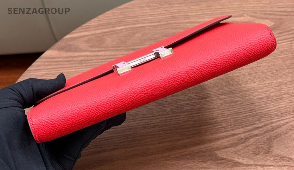 Hermes Constance Wallet Heart-shaped red enamel Epsom Leather Women