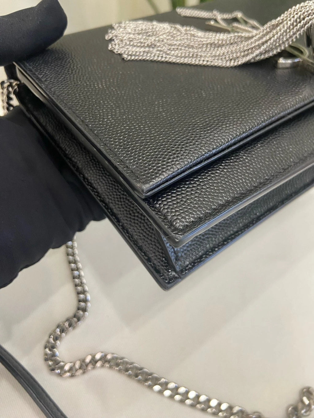 YSL Black Small Kate Tassel Chain Shoulder Bag For Women