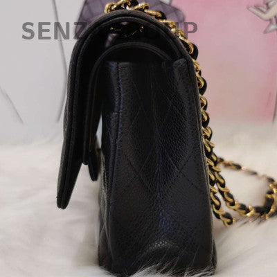 Chanel Classic Flap Medium Black Caviar Leather Shoulder Crossbody Bag