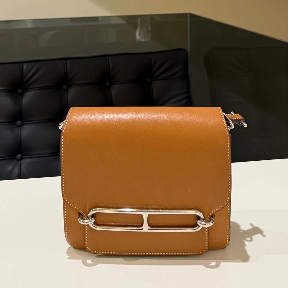 Hermès Roulis 19 Bag Orange Silver Hardware Shoulder Crossbody Bag Women
