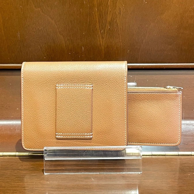 Hermes Roulis Slim Crossbody Evercolor Brown Gold Used Women Classic