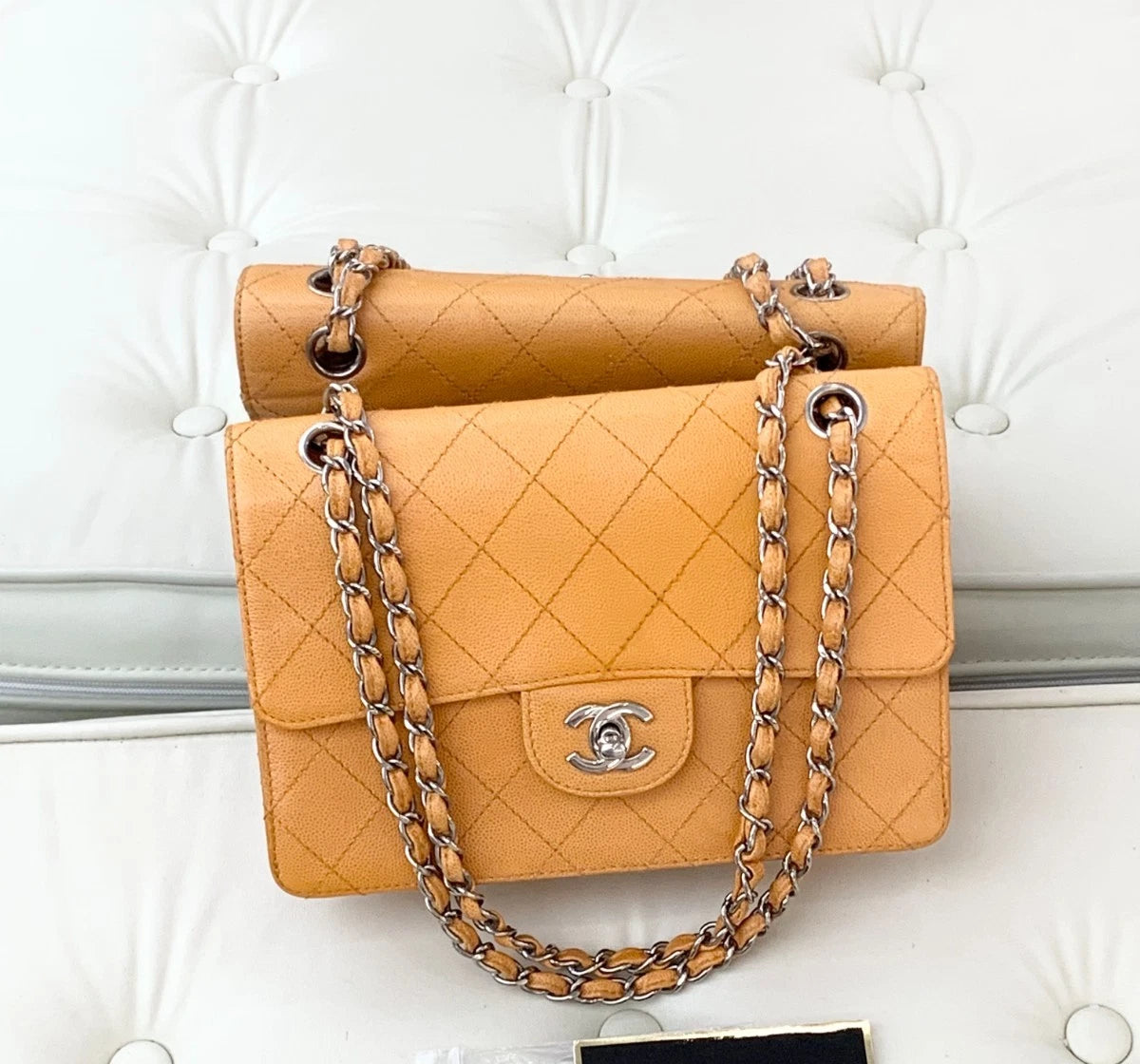 Chanel Classic Flap Calfskin Chian Shoulder Bag Women S