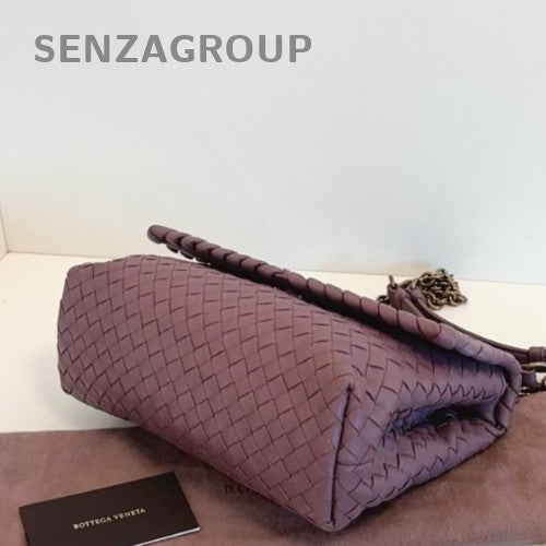 Bottega Veneta Olimpia MM Chain Shoulder Bag Crossbody Purple Women Classic