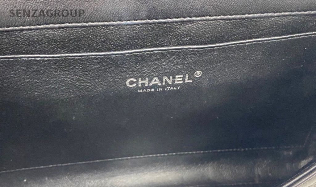 Chanel Classic Flap Timeless Chain Shoulder Bag Black Silver Women Vintage