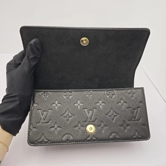 Louis Vuitton Black Printed Calfskin Lily WOC Shoulder Crossbody Bag For Women