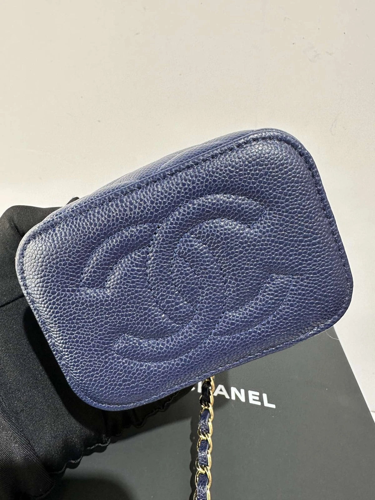 CHANEL Navy Chain Shoulder Crossbody Bag For Women