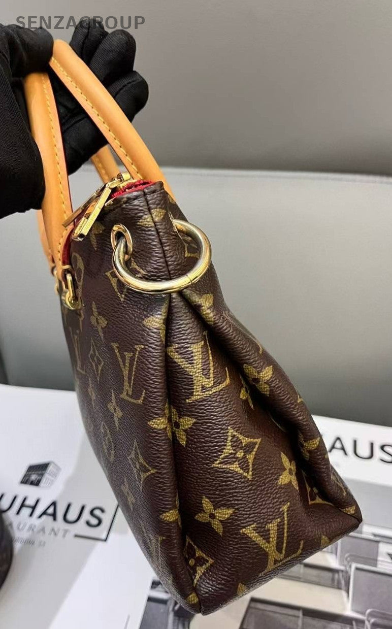 Louis Vuitton Pallas BB Monogram Canvas Top Handle Shoulder Bag Women Brown