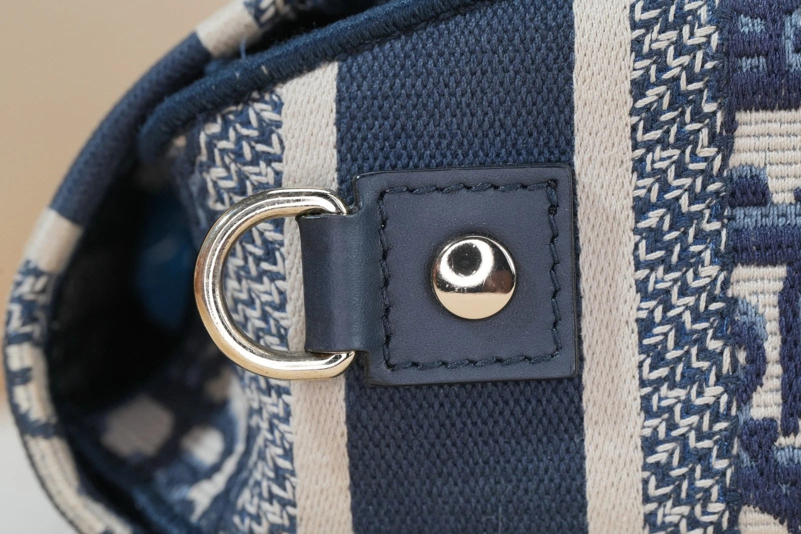 Christian Dior Camp PM Oblique Canvas Blue Shoulder Bag Crossbody SHW